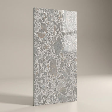 Venetian Classic Sterling, Stone Grey, Terrazzo, Tiles - Vitrified - Full Body, 4 x 2 ft, 9 mm