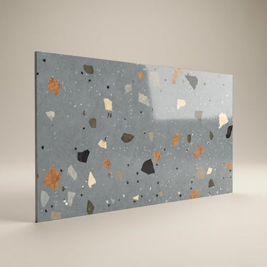 Venetian Classic Sterling, Medium Grey, Terrazzo, Tiles - Vitrified - Full Body, 4 x 2 ft, 9 mm